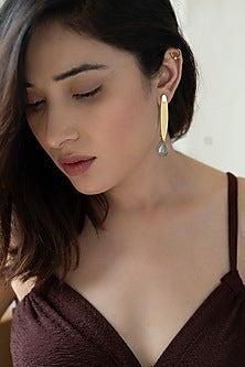 Gold Plated Mint Fluorite Dangler Earrings