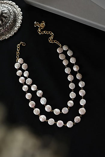 Gold Plated Pearl Layered Necklace
