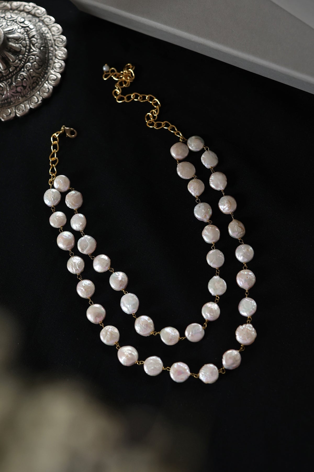 Gold Plated Pearl Layered Necklace