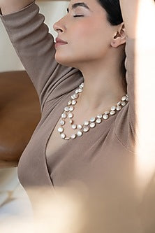 Gold Plated Pearl Layered Necklace