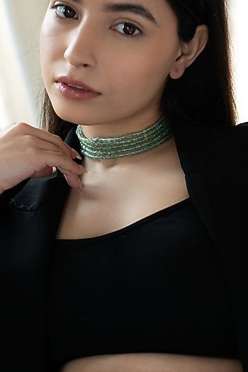 Gold Plated Mint Fluorite Necklace