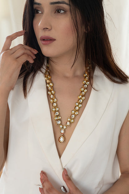 Gold Plated Kundan Polki Necklace