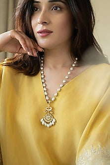 Gold Plated Kundan & Shell Pearl Necklace