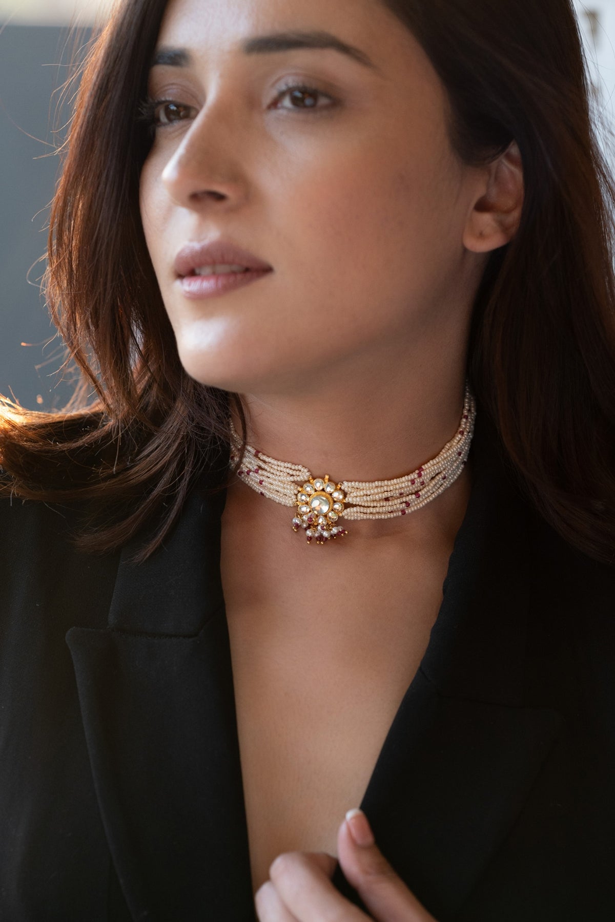 Gold Plated Kundan Polki Necklace