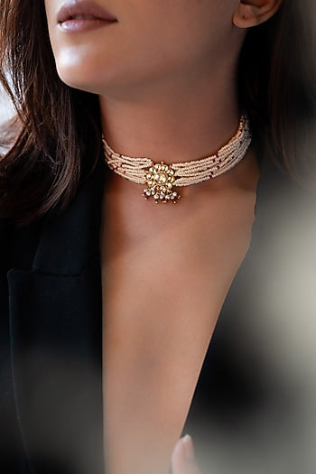 Gold Plated Kundan Polki Necklace