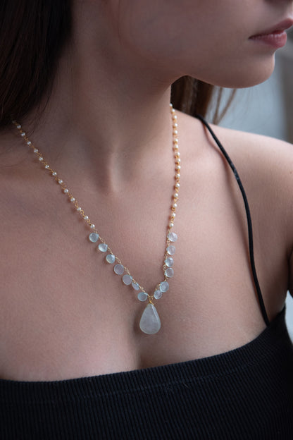 Gold Plated Natural Stone Necklace