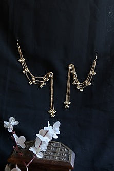 Gold Plated Pearl Dangler Earrings