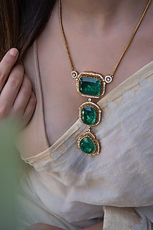 Gold Plated Swarovski & Cubic Zirconia Necklace Set