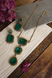 Gold Plated Swarovski & Cubic Zirconia Necklace Set