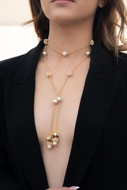 Gold Plated Pearl Necklace