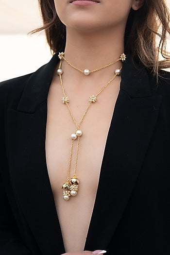 Gold Plated Pearl Necklace