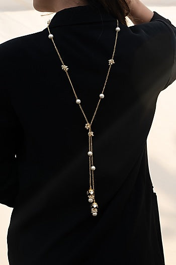 Gold Plated Pearl Necklace