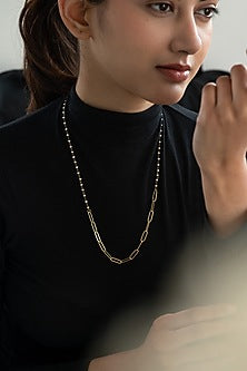 Gold Plated Pearl Long Necklace