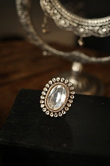Gold Plated Kundan Polki Ring