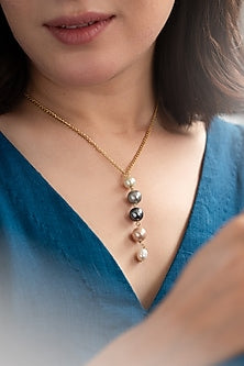Gold Plated Shell Pearl Long Necklace