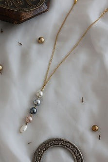 Gold Plated Shell Pearl Long Necklace