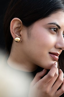 Gold Plated Pearl Stud Earrings