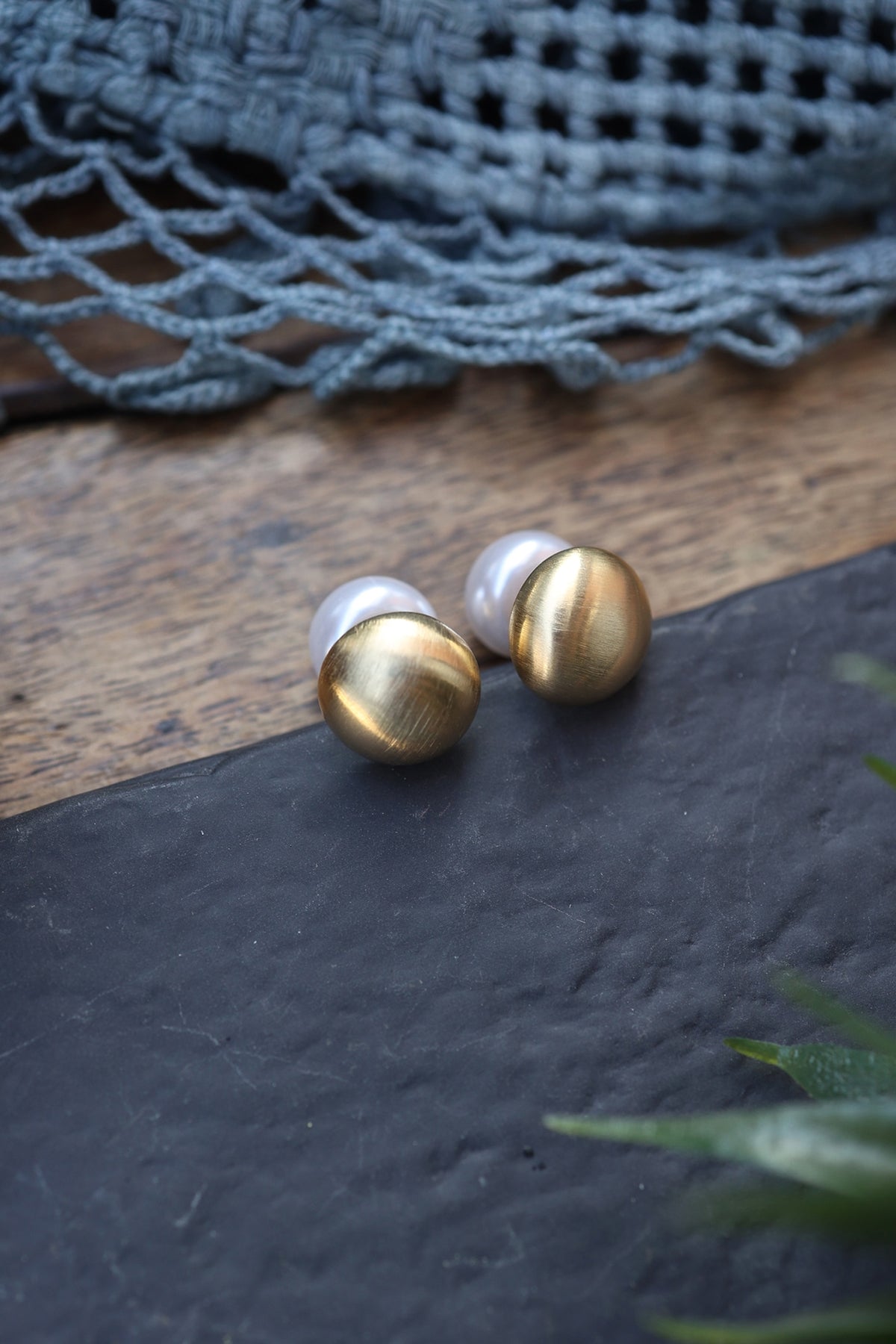 Gold Plated Pearl Stud Earrings