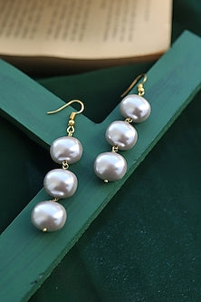 Gold Plated Pearl Dangler Earrings