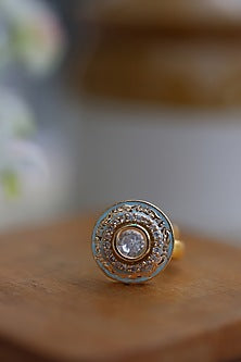 Gold Plated Meenakari Ring