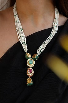 Gold Plated Kundan & Pearl Necklace