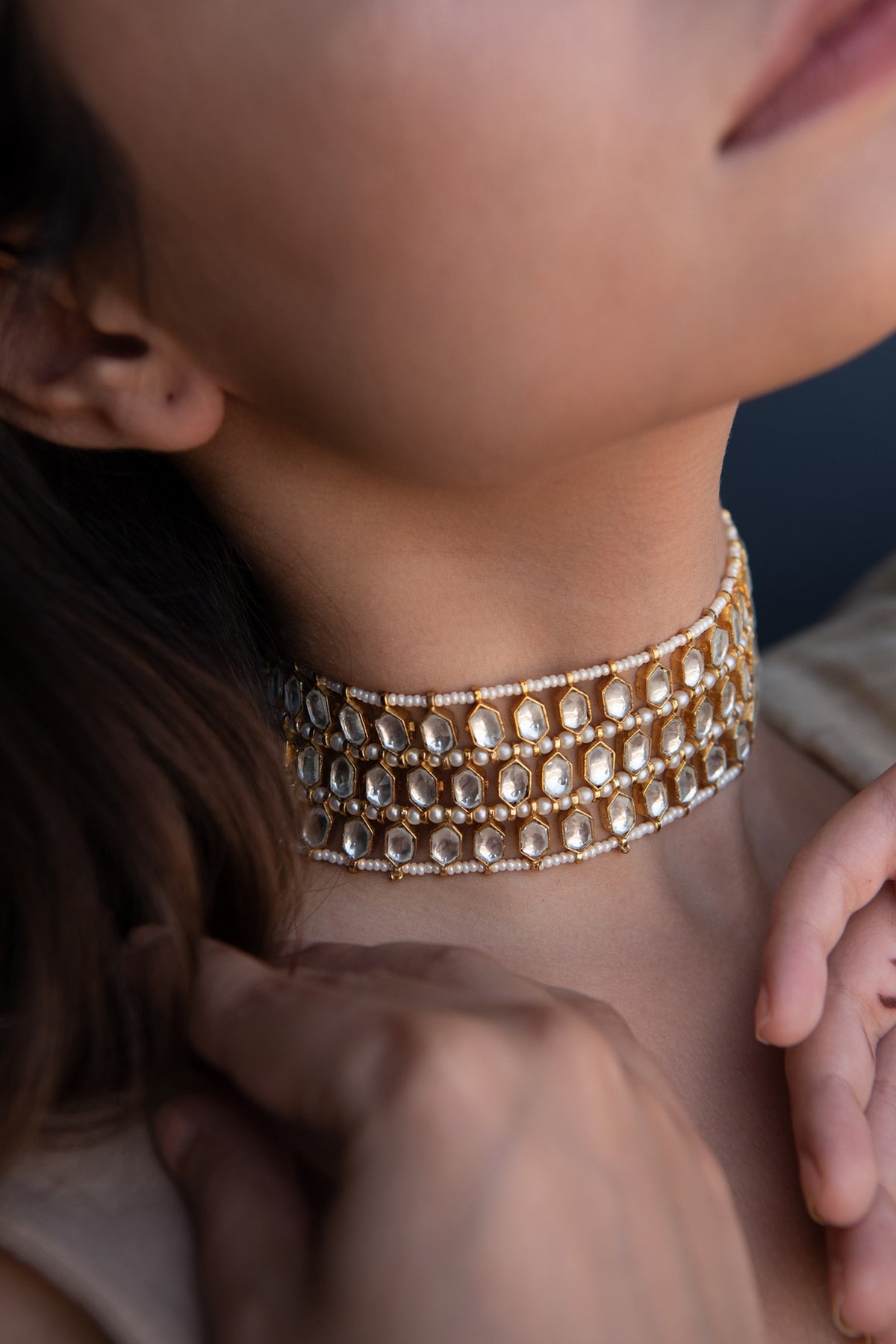 Gold Plated Kundan Choker Necklace