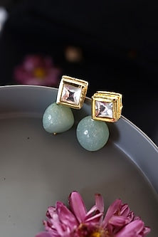 Gold Plated Kundan Stud Earrings