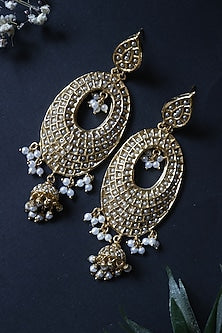 Gold Plated Pearl Dangler Earrings