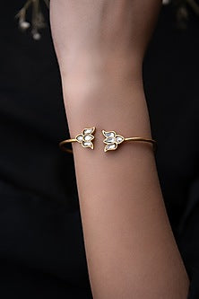 Gold Plated Kundan Polki Bracelet