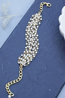 Gold Plated Pearl Adjustable Bracelet
