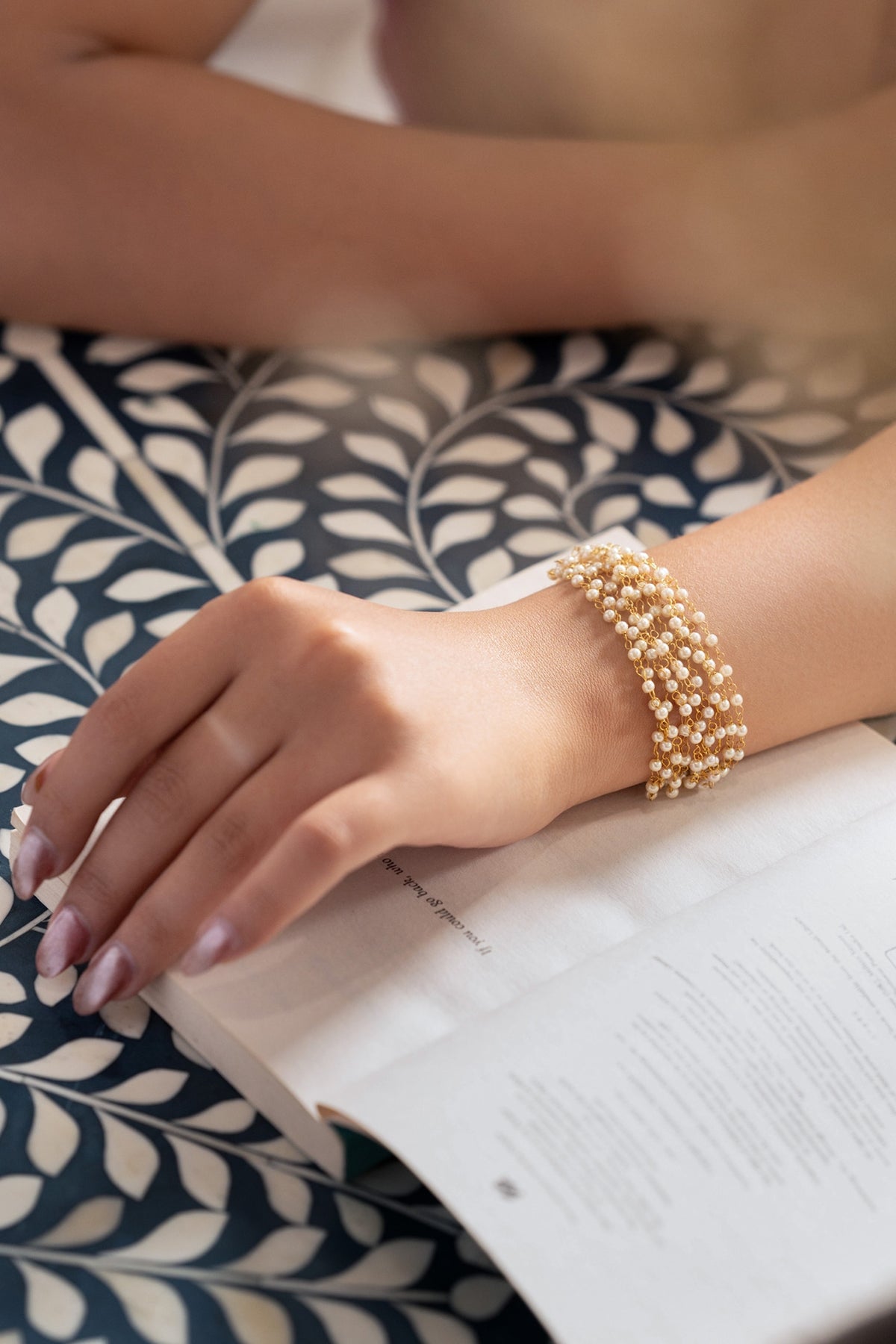 Gold Plated Pearl Adjustable Bracelet