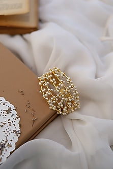 Gold Finish Pearl Bracelet