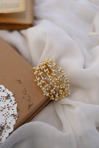 Gold Finish Pearl Bracelet