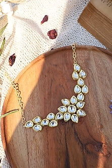 Gold Finish Kundan Polki Choker Necklace