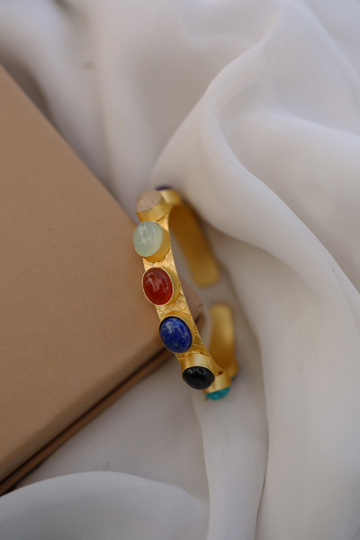 Gold Finish Natural Stone Bracelet