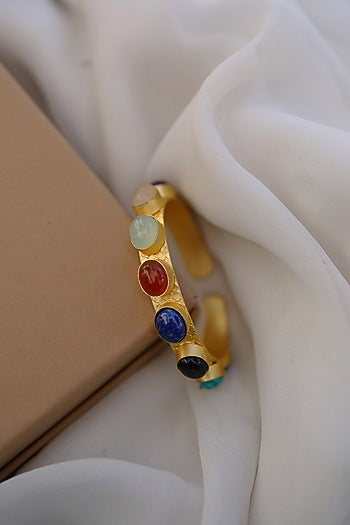 Gold Finish Natural Stone Bracelet