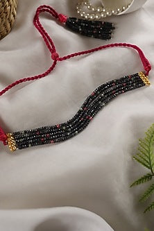 Gold Plated Grey Onyx Choker Necklace