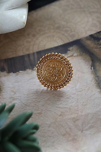 Gold Plated Temple Ring