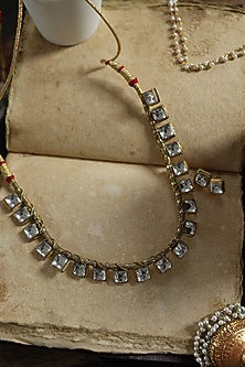 Gold Plated Kundan Polki Necklace Set