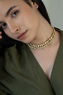 Gold Plated Mother Of Pearl Necklace