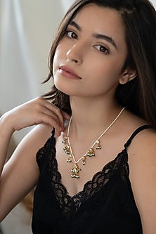 Gold Plated Kundan Polki & Green Hydro Stone Necklace