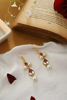 Gold Plated Kundan & Pearl Earrings