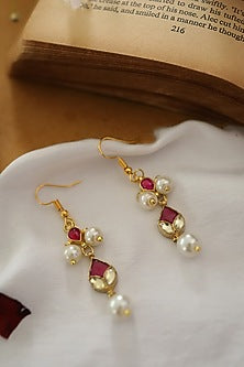 Gold Plated Kundan & Pearl Earrings