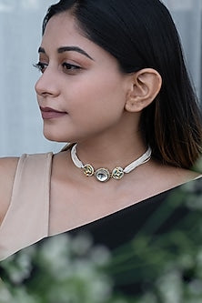 Gold Plated Polki & Freshwater Pearl Necklace