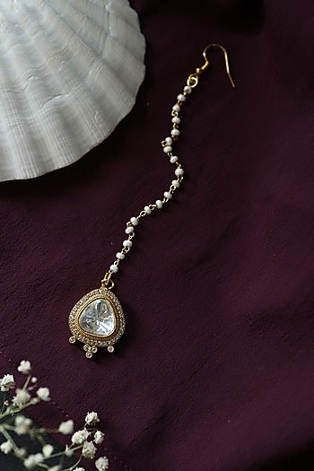 Gold Plated Victorian Polki Maang Tikka