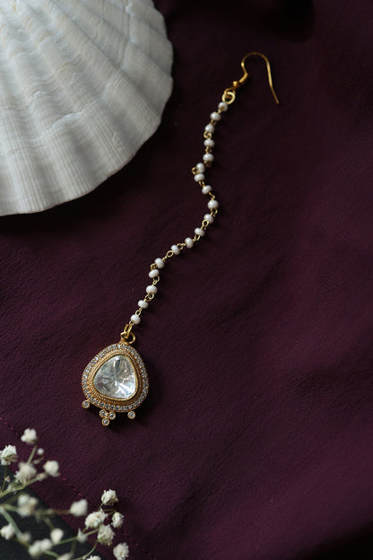 Gold Plated Victorian Polki Maang Tikka