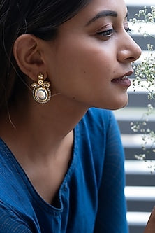 Gold Plated Kundan & Pearl Earrings