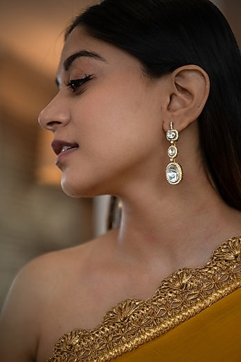 Gold Plated Polki Earrings