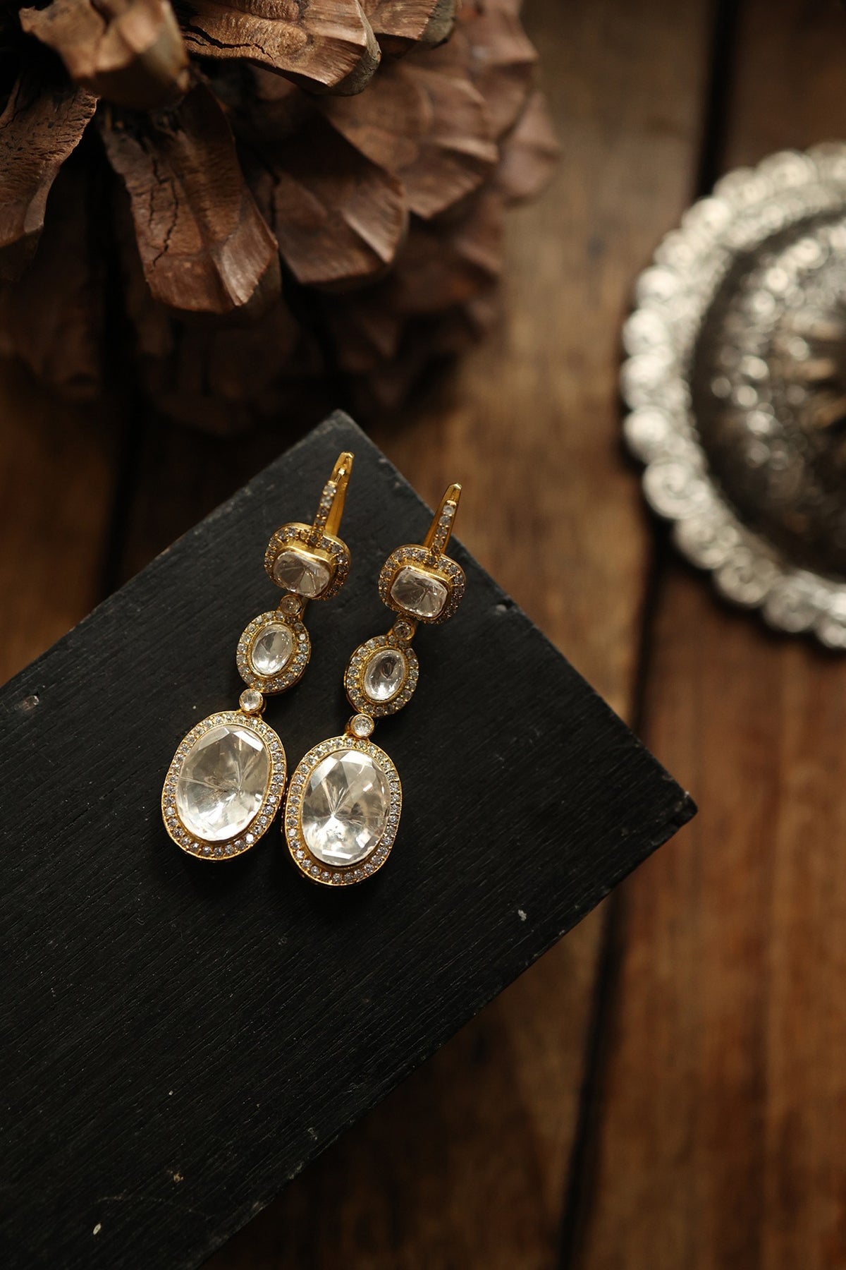 Gold Plated Polki Earrings