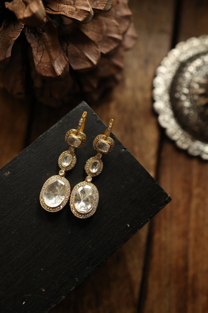 Gold Plated Polki Earrings